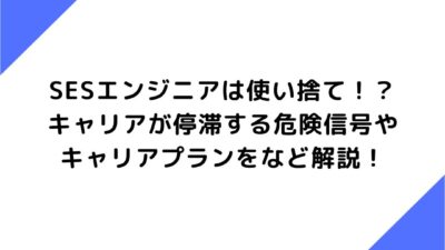 SESエンジニアは使い捨て！？キャリアが停滞する危険信号やキャリアプランをなど解説！